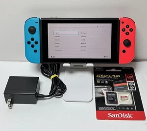 Nintendo Switch Video Game Console HAC-001(-01) Red/Blue w charger +128GB SD - Picture 1 of 6