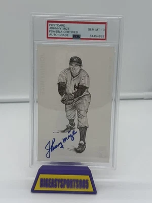 Johnny Mize Post Card Auto PSA Auto 10 - Image 1 of 2