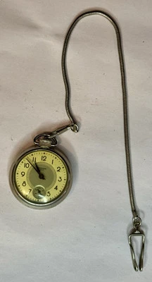 Westclox Dax Style 5 (1939-1942) Pocket Watch With Chain  Works - Image 1 of 4