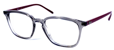 RAY-BAN RB7185 8083 Gray Crystal/Burgundy Red Eyeglasses Frame 52-18-145 - Image 1 of 4