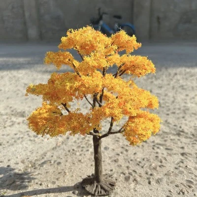 Autumn Wire Tree Model with Base Diy Diorama Military Scenery Orange Yellow - Image 1 of 4