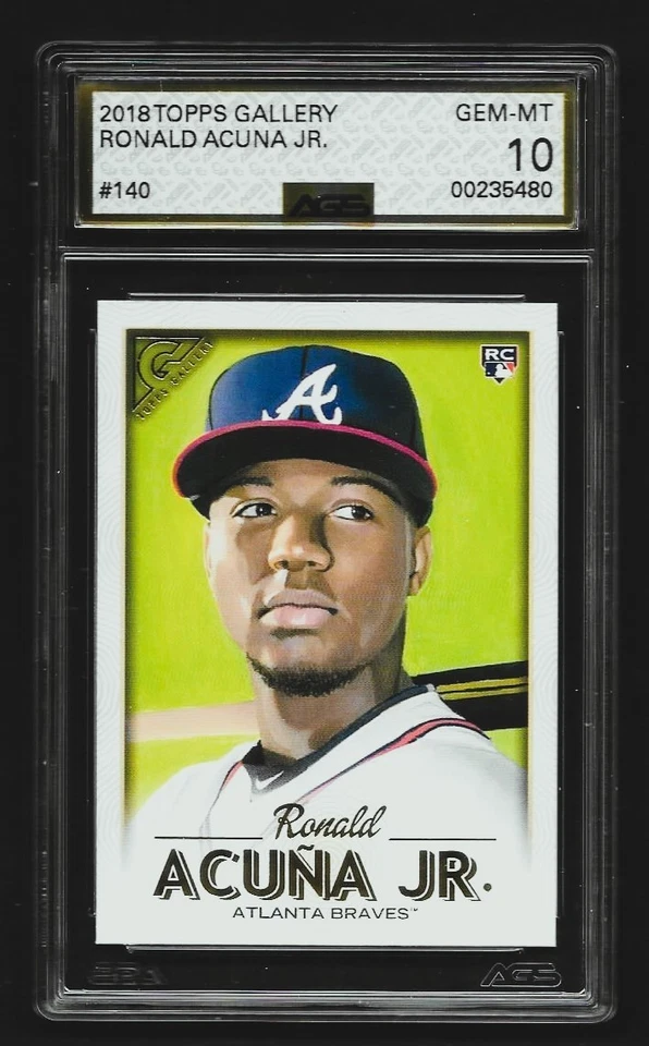 2018 TOPPS GALLERY RONALD ACUNA JR. ROOKIE CARD AGS GRADED GEM-MT 10 - Image 1 of 1