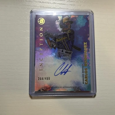 2021 Bowman Inception - Inception Autographs Carlos Rodriguez #PA-CR /400  - Image 1 of 2