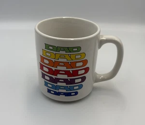 Vintage "Papa" Regenbogen Kaffeebecher - Retro 80er Teetasse - Bild 1 von 6