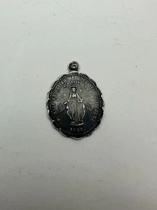 Medalla Milagrosa Católica De Colección 1830 María Usada Plata Medalla Religiosa - Imagen 1 de 3