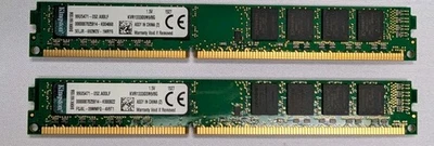 Kingston 16GB (2x8GB) PC3-10600U DDR3 Low Profile Desktop RAM KVR1333D3N9/8G - Image 1 of 2