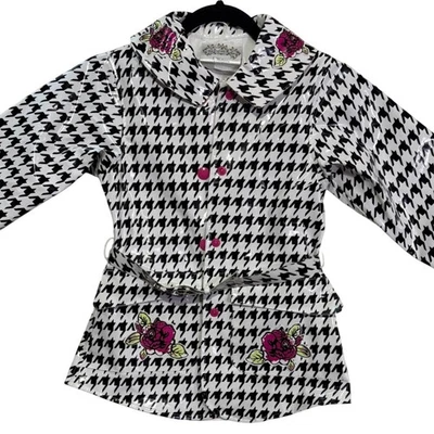 The English Rose by Madonna 儿童雨衣千鸟格花卉腰带尺寸 6X — 第 1/4 张图片