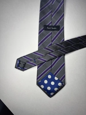 "Corbata a rayas gris seda 100 % Paul Smith para hombre 57"" X 3,5""" Foto 1 de 4