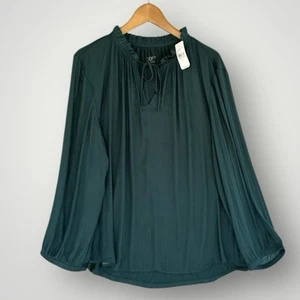 NWT Loft Top Blouse Shirt SizexL Green - Picture 1 of 8