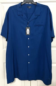 NWT Murano size 4XT blue lt navy short sleeve button up shirt mens - Picture 1 of 4