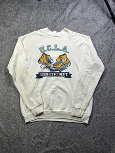 Sudadera De Colección UCLA Bruins Para Hombres XL Blanca NCAA Universidad Cuello Redondo Hecha en EE. UU. 90s - Imagen 1 de 8