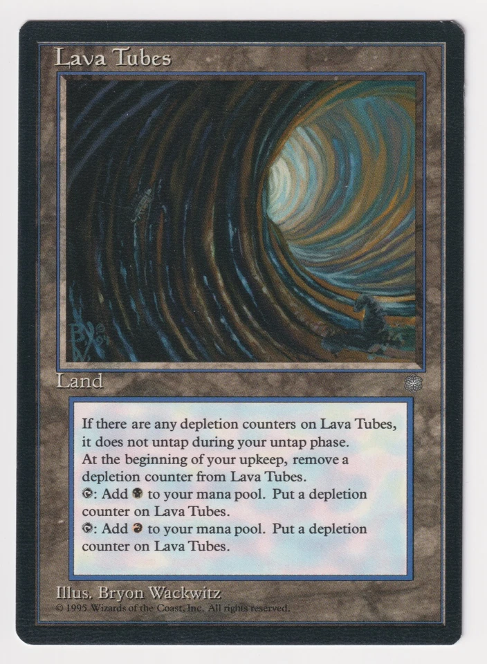 Dark Print Lava Tubes LP Ice Age 1995 WOTC MTG Magic Misprint Reserved List Rare - Image 1 of 2
