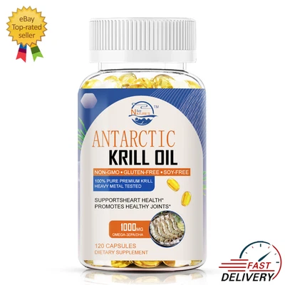 NATURE'S LIVE 120 piezas Aceite de Krill Antártico 3000 mg - Antienvejecimiento - Omega-3 EPA, DHA, Astaxantina