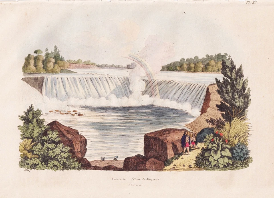 Niagara Falls Niagarafälle Amerika engraving Stahlstich Guerin-Meneville 1833 - Bild 1 von 1