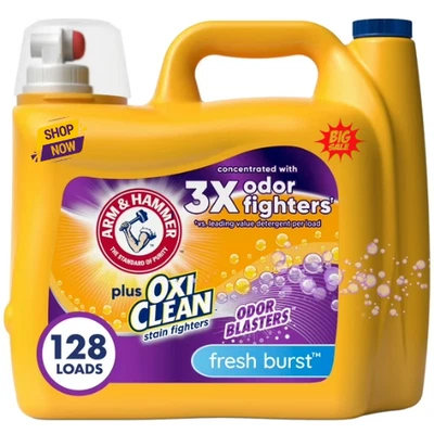 ARM & HAMMER Plus OxiClean Odor Blasters Fresh Burst, 128 Loads Liquid Laundry D