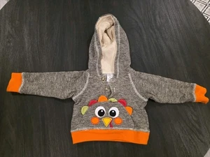 Baby Boy 6 Month Thanksgiving Hoodie Sweater Long Sleeve Shirt - Picture 1 of 3