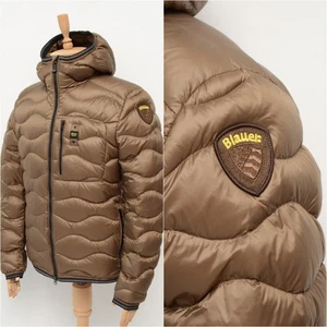 Men's Blauer USA Quilted Down Puffer Hooded Jacket Brown Size XL,fits ~L - Picture 1 of 14