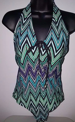 Traje de baño Old Navy para mujer talla M mediano azul blanco negro verde púrpura Foto 1 de 4