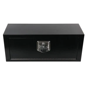 Caja de herramientas de acero negro 27,75"x10"x10,5" camioneta pickup remolque plataforma de almacenamiento con bloqueo - Imagen 1 de 11