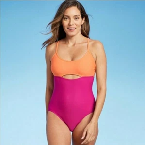 KONA SOL, Cut Out Color block Medium Coverage One Piece Swimsuit Size LARGE NWT - Imagen 1 de 9