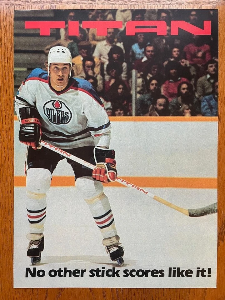 TITAN WAYNE GRETZKY HOCKEY STICK ADVERTISING POSTER SIGN EDMONTON OILERS - Image 1 of 1