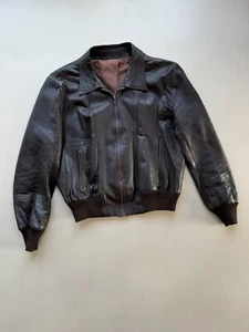 Vintage Brown Leather Jacket - Picture 1 of 12