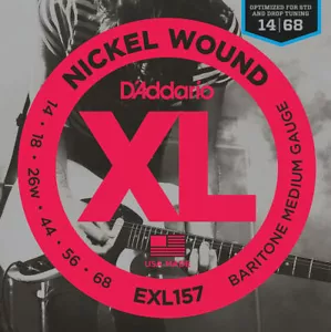 D'Addario EXL157 Corde per Chitarra Elettrica Nickel Wound, Baritono Medium, 14-68 - Foto 1 di 1