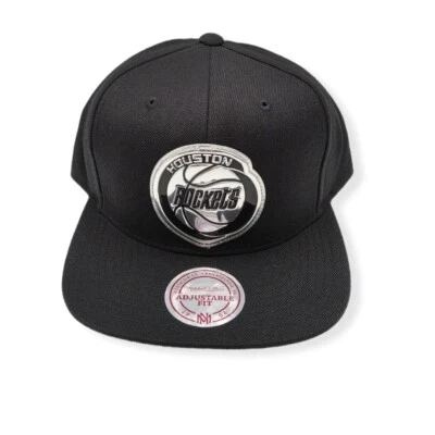 Mitchell & Ness Houston Rockets Black/Silver HWC Adjustable Snapback Hat Cap - Image 1 of 4