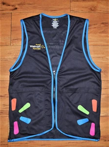 Walmart Employee Vest Blue Logo Zip Proud Associate XS Extra Small Nice - Picture 1 of 5