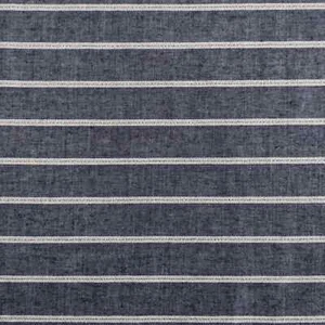 Metallic Lurex Stripe Chambray Fabric Deadstock 150cm Wide Per Half Metre - Picture 1 of 7