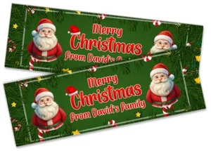 x2 Personalised Christmas Banner Xmas Party House Decoration Occasion 570 - Picture 1 of 5