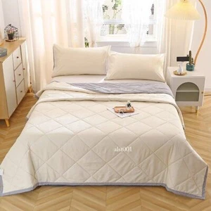 Summer Quilt Cooling Air Conditioning Quilt Quilted Thin Comforter Throw Blanket - Picture 1 of 32