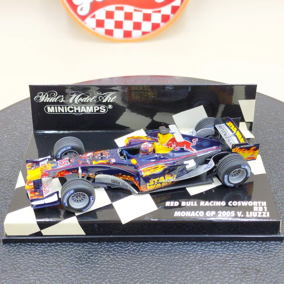 MINICHAMPS 1/43 RED BULL COSWORTH RB1 V. Liuzzi Monaco 2005 Star Wars 400050115 - Image 1 of 4