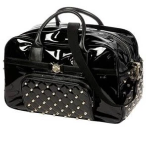 Authentische Versace schwarze Lackleder- und YG-Hardware-Windeltasche - Bild 1 von 9