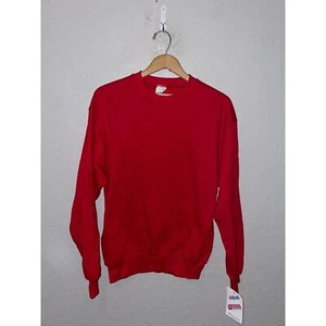 90s Vintage Jerzees NuBlend NWT Red Blank Sweatshirt Crewneck VTG 1990s M Medium - Picture 1 of 10