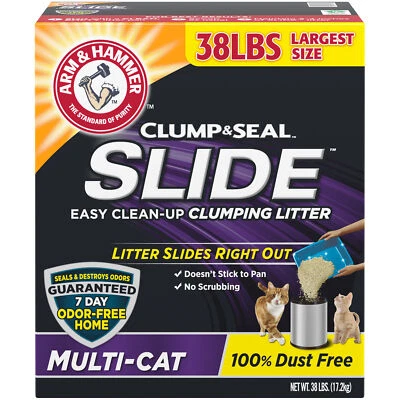 ARM HAMMER Arm & Hammer Slide Easy Clean-Up Clumping Non-Stick Multi-Cat Litter 14-38 lb ✅