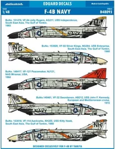 Eduard 1/48 Decal Mega Set F-4B Phantom Navy D48093 5 Options (Tamiya) - Picture 1 of 14