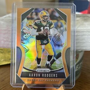 2019 Panini Prizm Packers Aaron Rodgers ORANGE PRIZM Card  #d 43/249 PACKERS CAL
