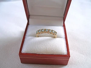 Anillo de viaje Marcel Drucker - topacio azul de 0,70 quilates oro 10 k - Imagen 1 de 9
