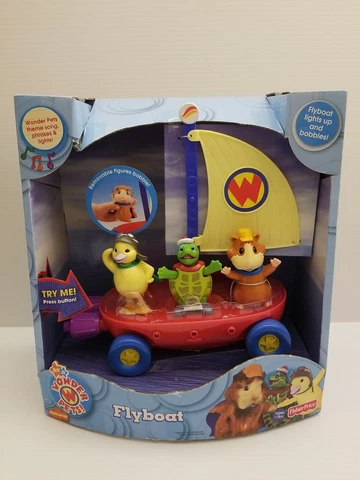 New Wonder Pets FLYBOAT -Ming Ming Linny Tuck Fisher Price Fly Boat Lights/Sings Cover
