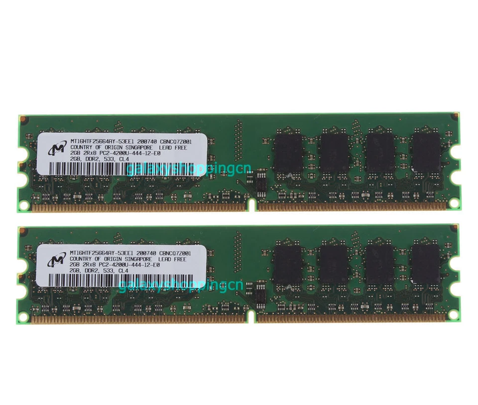 Micron 4GB 2X 2GB DDR2 PC2-4200U 533MHz 240pin DIMM Desktop Memory RAM For Intel - Image 1 of 4