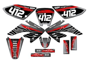 2004-2013 CRF 70 TIGRE Black Senge Graphics Kit Compatible with Honda - Picture 1 of 10