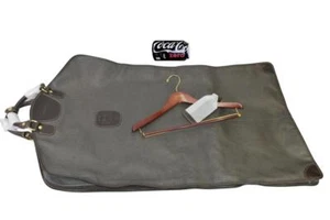 NWT Ghurka AVIATOR Slate GRKA-TEK/Walnut Leather Long Suits Garment Carry-On Bag - Picture 1 of 19