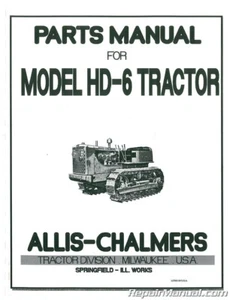 Allis Chalmers HD-6 Dsl Crawler SN 0-13322 Parts Manual - Picture 1 of 1