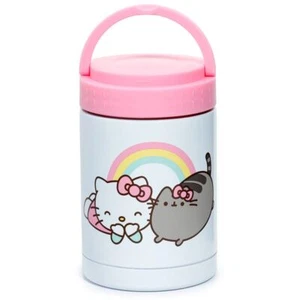 HELLO KITTY & PUSHEEN STAINLESS STEEL HOT COLD THERMAL INSULATED LUNCH SNACK POT - Picture 1 of 5