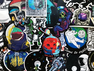 100 Bulk Sticker Pack Dope NASA Space Science Decals For Laptop Skateboard