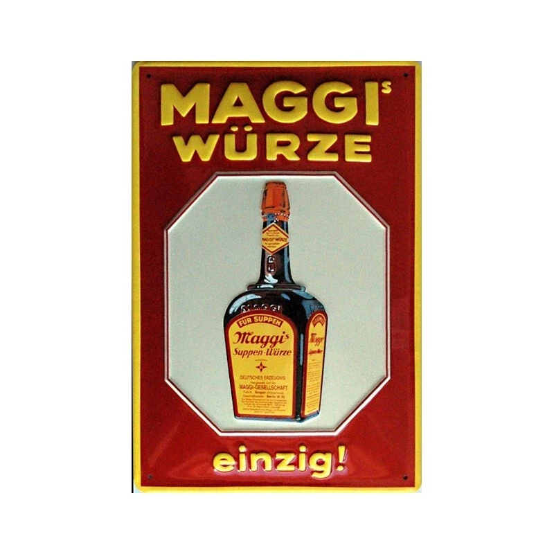 Plaque métal publicitaire bombée 20x30cm :  MAGGI - Photo 1/1