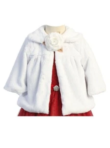 Kids Dream White Faux Fur Special Occasion Half Coat 24 Month Girls Baby Toddler - Picture 1 of 7
