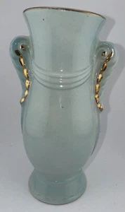 "Florero vintage Royal Copley en polvo azul oro real detalles 7""" - Imagen 1 de 5