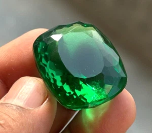 82 Cts Natural Certified Green Emerald Cushion Cut Colombian Loose Gemstone - Picture 1 of 13
